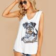 Nerdy Schnauzer Dog Book Lover Glasses Cute Pet For Men Women Kids Women's V-Neck Tank Top Nerdy Schnauzer Dog Book Lover Glasses Cute Pet For Men Women Kids Women's V-Neck Tank Top