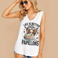 Papillon Dog Breed Life Is Better With Books And Papillons Women's V-Neck Tank Top Papillon Dog Breed Life Is Better With Books And Papillons Women's V-Neck Tank Top