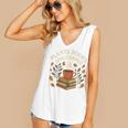 Plants Books And Coffee Nature Leaves Reading Book Lover Premium Tri-Blend Women's V-Neck Tank Top