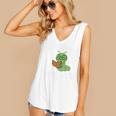 Professional Bookworm Reading Lover Cute Worm Glasses Book Women's V-Neck Tank Top