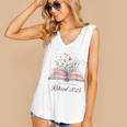Quote New Chapter Begins Retired 2025 Floral Open Book Women's V-Neck Tank Top