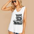 Raccoon With Book Cute Raccoons Reading Books Women's V-Neck Tank Top
