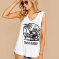 Raccoon Reading Books Summer Humor Trash Reader Women's V-Neck Tank Top