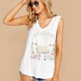 Well Read Woman Literature Quote Celestial Book Floral Women's V-Neck Tank Top
