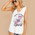 Reading Is My Favorite Sport Saying Cat And Book Lover Women's V-Neck Tank Top