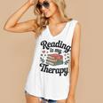 Reading Is My Therapy Book Lover Bookworm Women's V-Neck Tank Top