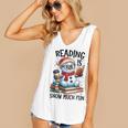 Reading Is Snow Much Fun Christmas Bookworm Snowman Reading Women's V-Neck Tank Top Reading Is Snow Much Fun Christmas Bookworm Snowman Reading Women's V-Neck Tank Top