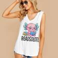 Readsolotl Cute Axolotl Reading Book Kawaii Pink Aesthetic Women's V-Neck Tank Top