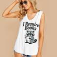 I Require Books Raccoon Reading For Book Lovers Women's V-Neck Tank Top I Require Books Raccoon Reading For Book Lovers Women's V-Neck Tank Top
