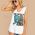 Respect Elders Cellphone Pushing Books In a Wheelchair Women's V-Neck Tank Top
