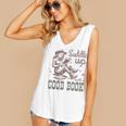 Retro Cowgirl ReadingTee Saddle Up With A Good Book Western Women's V-Neck Tank Top