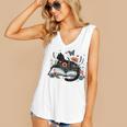 Retro Cute Cat Floral Book Librarian Vintage Floral Cat Book Women's V-Neck Tank Top Retro Cute Cat Floral Book Librarian Vintage Floral Cat Book Women's V-Neck Tank Top