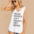 Retro Gym Book Lover Read Books Lift Heavy Pet Dogs Women's V-Neck Tank Top Retro Gym Book Lover Read Books Lift Heavy Pet Dogs Women's V-Neck Tank Top