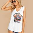 Retro I Just Want To Read Books And Pet Cats Cat Women's V-Neck Tank Top Retro I Just Want To Read Books And Pet Cats Cat Women's V-Neck Tank Top