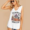 Salem WItch Book Club Halloween Raccoon Witch Reading Book Women's V-Neck Tank Top