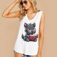 Scottish Terrier Reading a Book Dog Women's V-Neck Tank Top