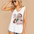 He Sees What You'Ve Been Reading Bookish Christmas Humor Women's V-Neck Tank Top