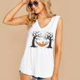 Skeleton Reading Book In Hammock Halloween Reader Women's V-Neck Tank Top Skeleton Reading Book In Hammock Halloween Reader Women's V-Neck Tank Top
