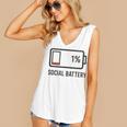 Social Battery 1 Shirt Introvert Anti Social Tee Gif Women's V-Neck Tank Top