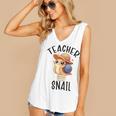 Teacher Snail With Glasses On Books Cute Pre-K Kindergarten Women's V-Neck Tank Top