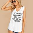 I Thought I Had Social Anxiety Introvert Slogan Women's V-Neck Tank Top I Thought I Had Social Anxiety Introvert Slogan Women's V-Neck Tank Top