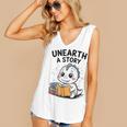 Unearth a Story Cute Dinosaur Summer Reading 2026 Dino Book Women's V-Neck Tank Top Unearth a Story Cute Dinosaur Summer Reading 2026 Dino Book Women's V-Neck Tank Top