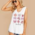 Valentine Teacher Cute Bows Apple Globe Pencil Books Art Women's V-Neck Tank Top Valentine Teacher Cute Bows Apple Globe Pencil Books Art Women's V-Neck Tank Top