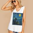 Van Gogh Starry Night Fantasy Reader Dragon Reading Book Women's V-Neck Tank Top Van Gogh Starry Night Fantasy Reader Dragon Reading Book Women's V-Neck Tank Top