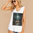 Vintage Ghost Book Reading Camping Gothic Halloween Teachers Women's V-Neck Tank Top