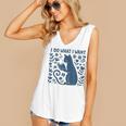 I Do What I Want Cat Reading Book Boho Flowers Vintage Women's V-Neck Tank Top