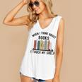 When I Think About Books I Touch My Shelf Book Reader Women's V-Neck Tank Top