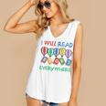 I Will Read Books Everywhere Across America Child Readers Women's V-Neck Tank Top