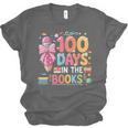 100th Day Of School Teacher Floral 100 Days In The Books Unisex Jersey T-Shirt