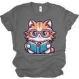Adorable Book Lover Maine Coon Cat With Reading Glasses Cute Unisex Jersey T-Shirt Adorable Book Lover Maine Coon Cat With Reading Glasses Cute Unisex Jersey T-Shirt