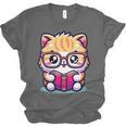 Adorable Book Lover Persian Cat With Reading Glasses Cute Unisex Jersey T-Shirt Adorable Book Lover Persian Cat With Reading Glasses Cute Unisex Jersey T-Shirt