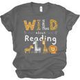 Animal Print Read A Book Character Kids Wild About Reading Unisex Jersey T-Shirt