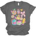 Apple Disco Pencil Books Bow Teacher Student Back To School Unisex Jersey T-Shirt