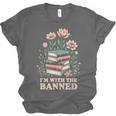 Im With The Banned Floral Flower Book Lover Unisex Jersey T-Shirt Im With The Banned Floral Flower Book Lover Unisex Jersey T-Shirt