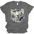Bigfoot With Alien Reading A Book Bigfoot And UFO Unisex Jersey T-Shirt Bigfoot With Alien Reading A Book Bigfoot And UFO Unisex Jersey T-Shirt
