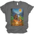 Bigfoot And Alien Reading Books Campfire Halloween Unisex Jersey T-Shirt Bigfoot And Alien Reading Books Campfire Halloween Unisex Jersey T-Shirt