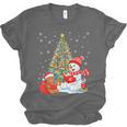 Book Christmas Tree Bookworm Gingerbread Man Snowman Reading Unisex Jersey T-Shirt