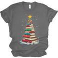 Book Christmas Tree Book Lover Teacher Librarian Unisex Jersey T-Shirt