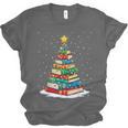 Book Christmas Tree Xmas Lights Book Lover Teacher Librarian Unisex Jersey T-Shirt