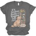 Book And Dog Lover Bookworm Reader Book Lover Unisex Jersey T-Shirt