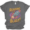 Book Lover Kids And Adults Reading Is a Blast Rocket Ship Unisex Jersey T-Shirt