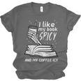 I Like My Book Spicy Read Reading Librarian Men Women Kids Unisex Jersey T-Shirt