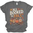 All Booked For Fall Pumpkin Books Thanksgiving Autumn Leaves Unisex Jersey T-Shirt All Booked For Fall Pumpkin Books Thanksgiving Autumn Leaves Unisex Jersey T-Shirt