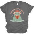 Bookmarks Are For Quitters Frog Reading Book Graphic Unisex Jersey T-Shirt Bookmarks Are For Quitters Frog Reading Book Graphic Unisex Jersey T-Shirt