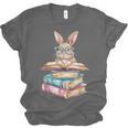 Books Bookworm Reader Book Cute Reading Bunny With Glasses Unisex Jersey T-Shirt