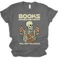 Books Make Me Happy Skeleton Read Reading Librarian Book Unisex Jersey T-Shirt